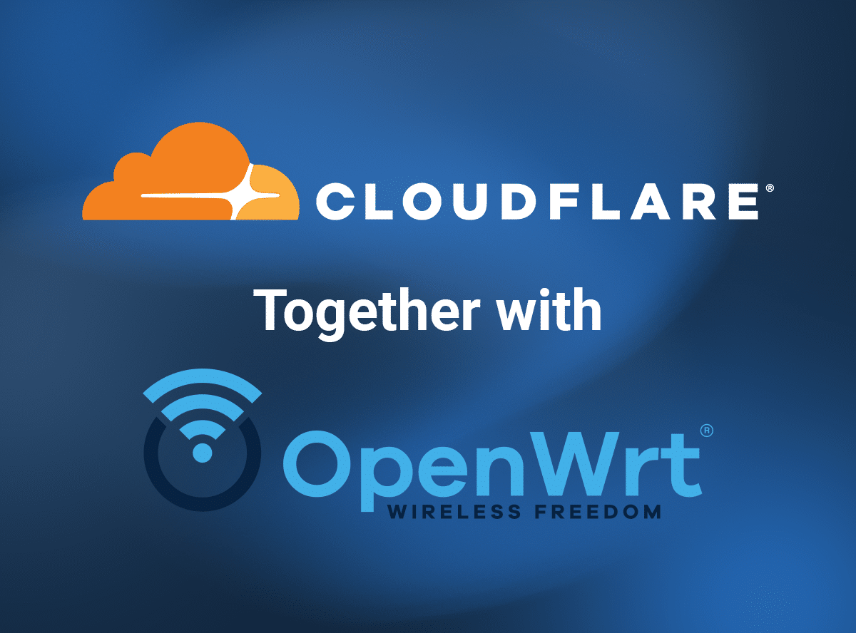 Cloudflare and OpenWRT logo, together